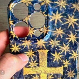 SHEIN Starry Cross Black and Gold Phone Case
